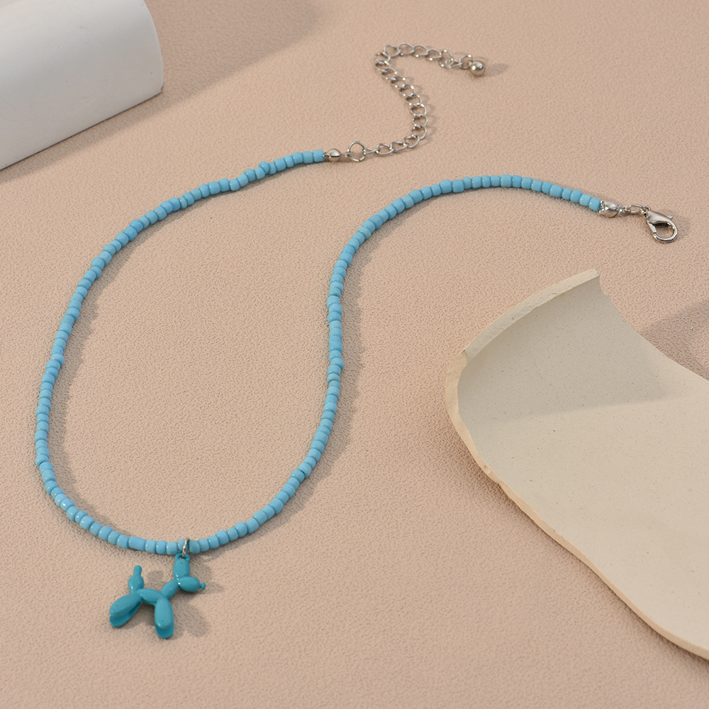 Simple Style Dog Beaded Pendant Necklace 1 Piece