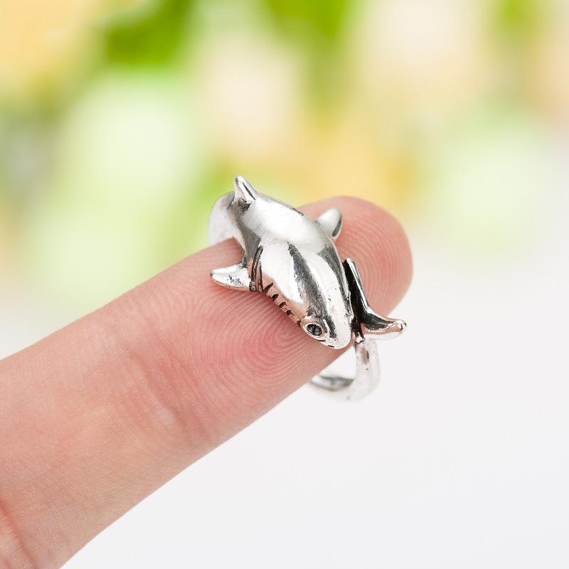 Cool Style Shark Metal Plating Open Ring 1 Piece