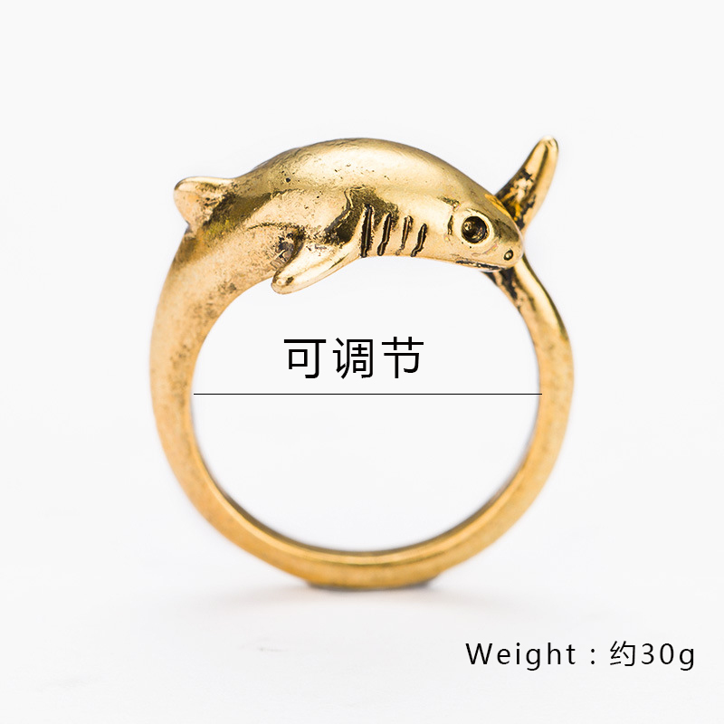 Cool Style Shark Metal Plating Open Ring 1 Piece