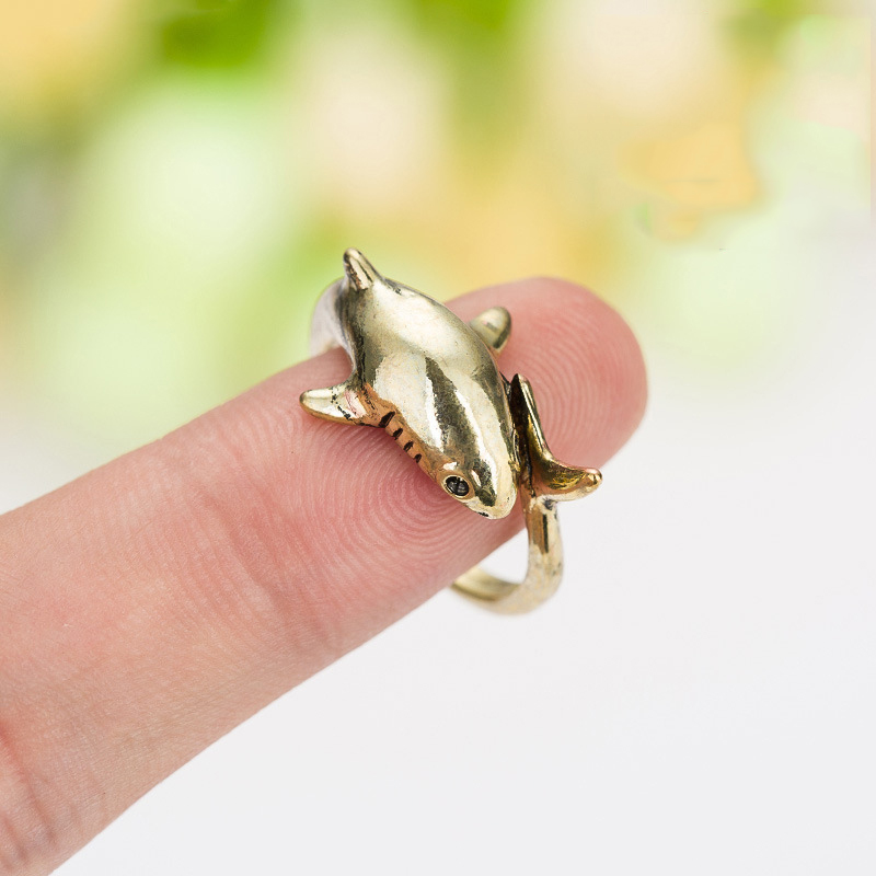 Cool Style Shark Metal Plating Open Ring 1 Piece