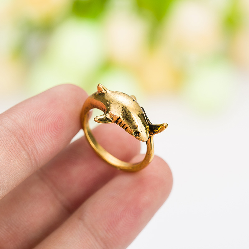 Cool Style Shark Metal Plating Open Ring 1 Piece