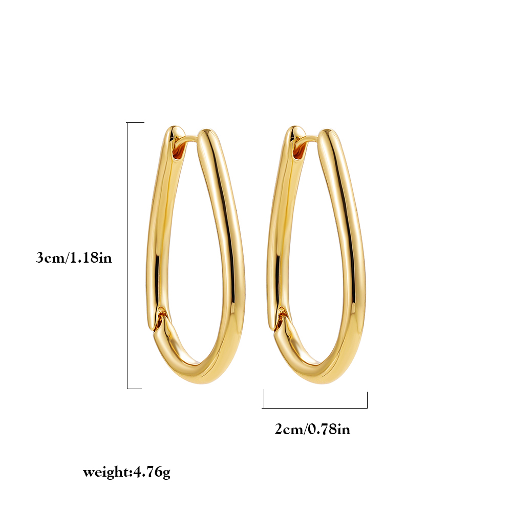 Basic Geometric Alloy Plating Earrings 1 Pair