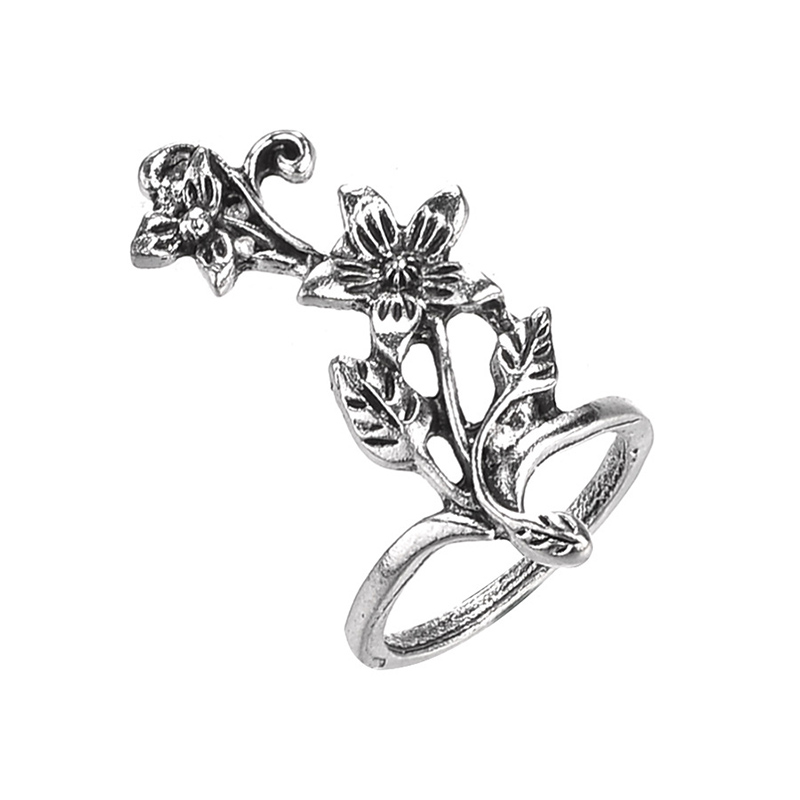 Vintage Style Leaves Flower Alloy Plating Alloy Rings 1 Set