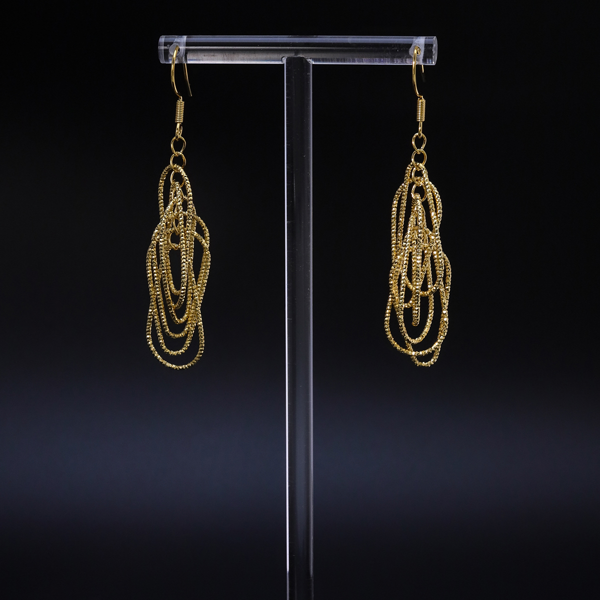 Simple Style Geometric Copper Ear hook Gold Plated Copper Earrings 1 Pair