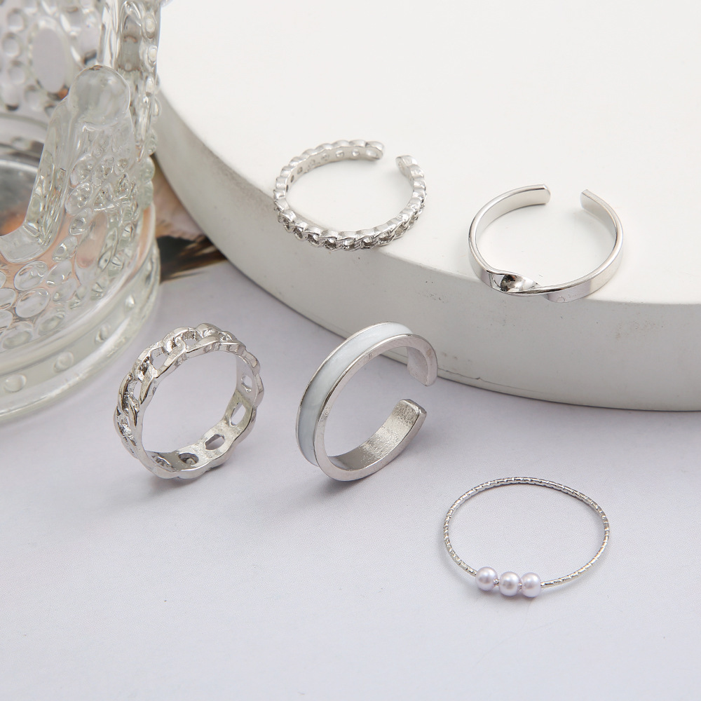 Simple Style Geometric Alloy Plating Rings