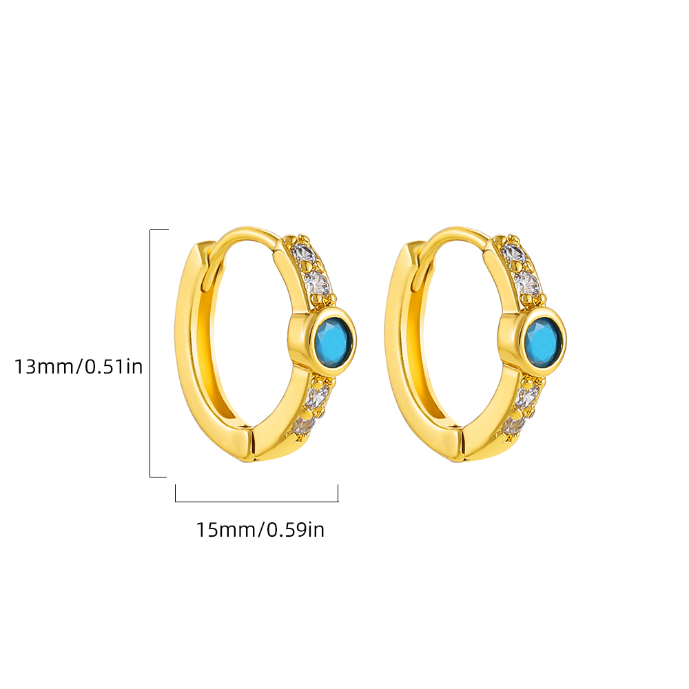 Fashion Geometric Stainless Steel Earrings Plating Inlay Turquoise Zircon Stainless Steel Earrings 1