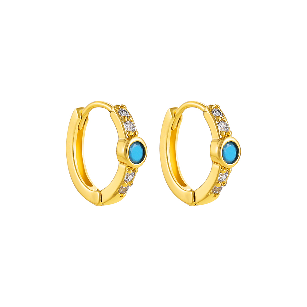 Fashion Geometric Stainless Steel Earrings Plating Inlay Turquoise Zircon Stainless Steel Earrings 1