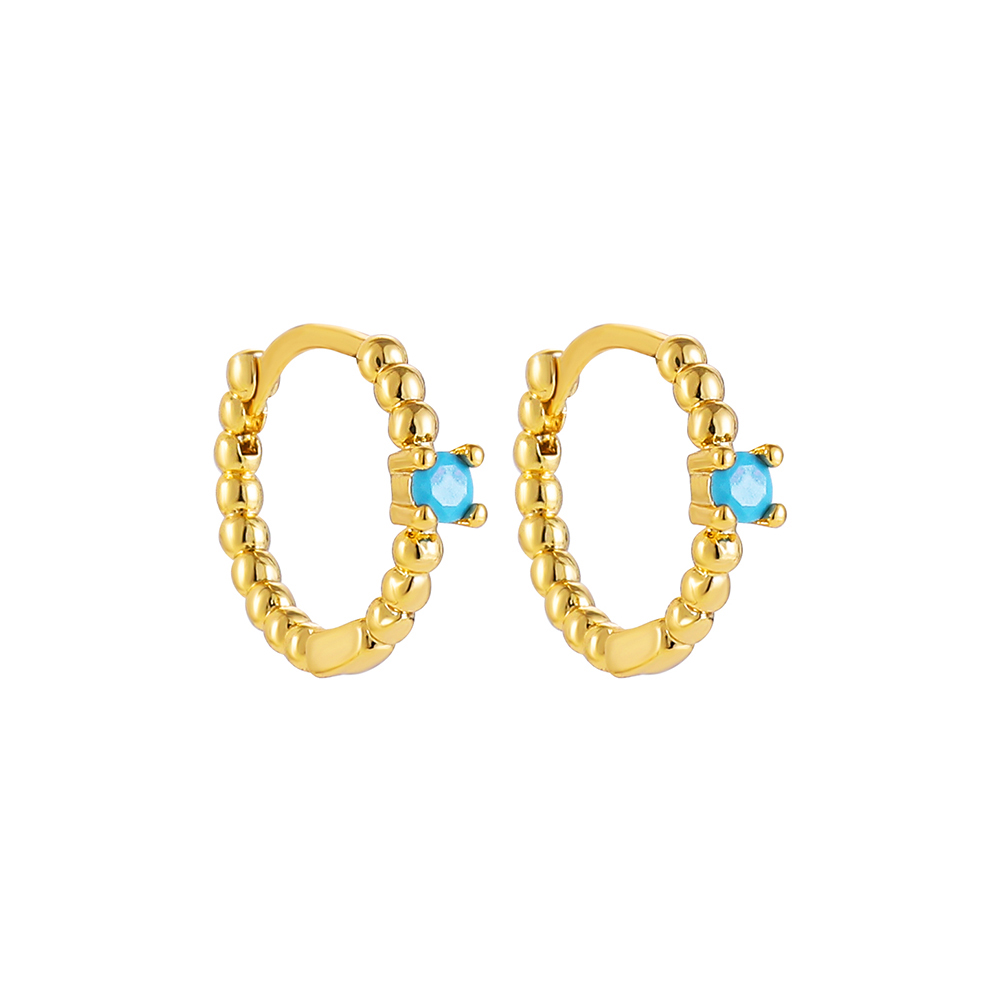 Fashion Geometric Stainless Steel Earrings Plating Inlay Turquoise Zircon Stainless Steel Earrings 1