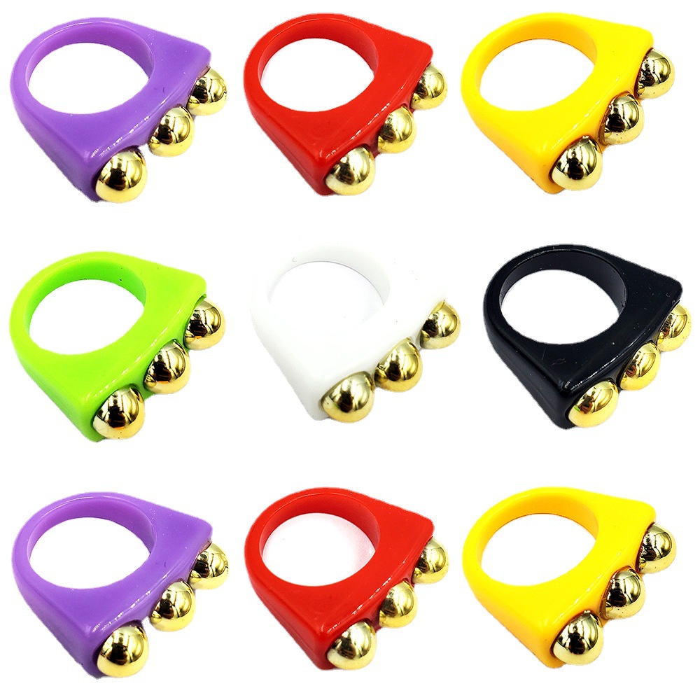 fashion acrylic rivet simple punk candy color personality joint ring