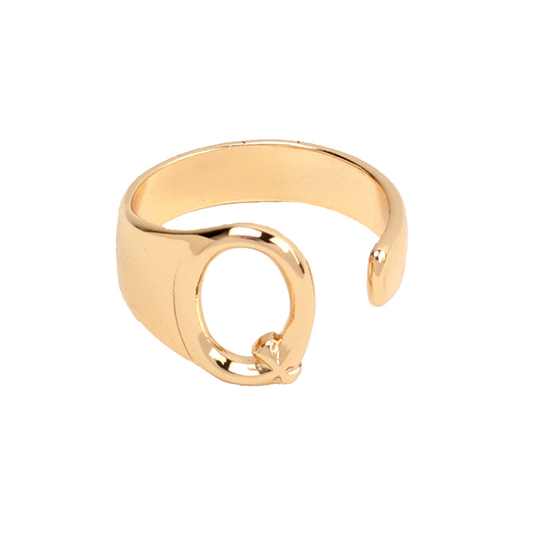 simple fashion style English letter ring