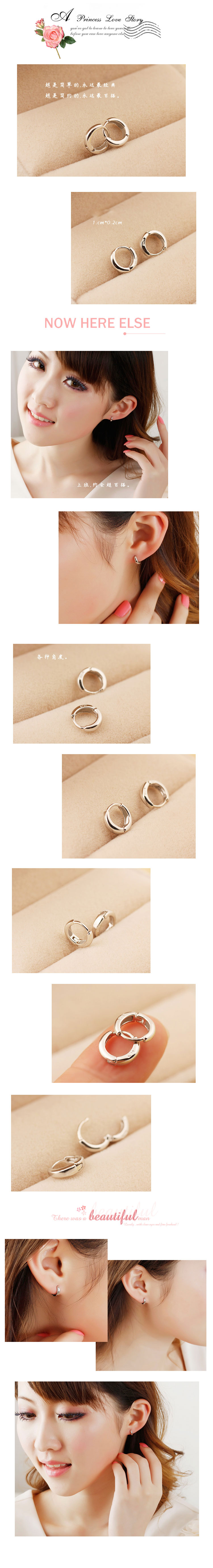 Real gold earrings Korean fashion sweet personality simple earrings earrings earrings