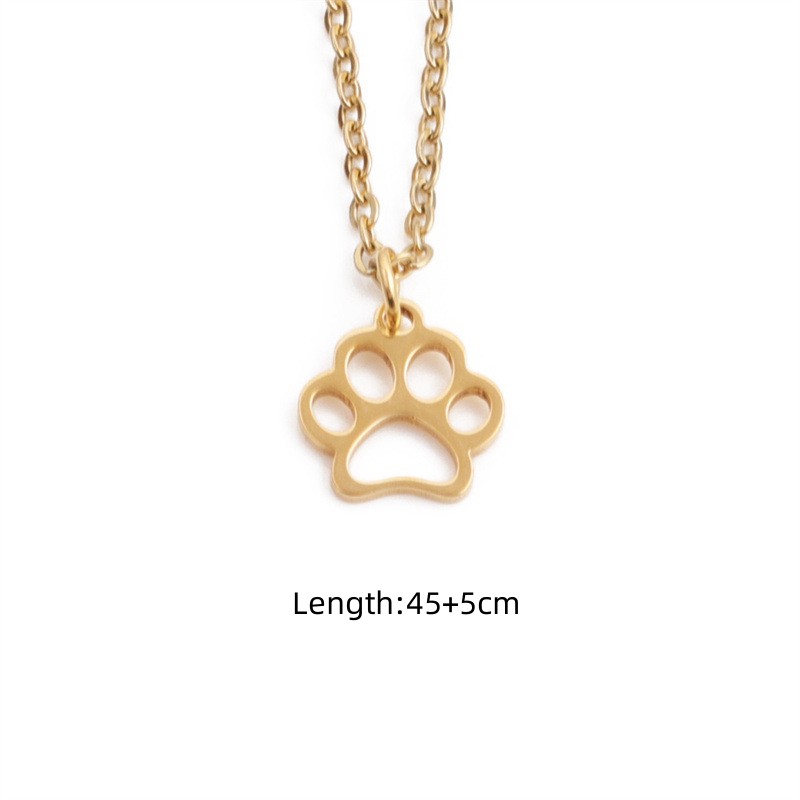 Wholesale Simple Dog Paw Pendant Stainless Steel Necklace Nihaojewelry